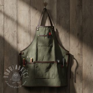 Tkanina płótno CANVAS STONEWASHED army green