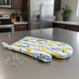 Tkanina dekoracyjna Lemons blue digital print