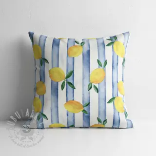 Tkanina dekoracyjna Lemons blue digital print