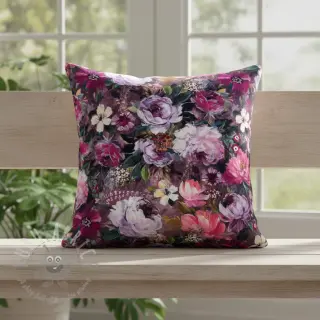 Tkanina dekoracyjna Oil painting flowers mauve digital print