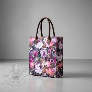 Tkanina dekoracyjna Oil painting flowers mauve digital print