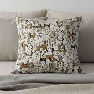 Tkanina dekoracyjna Linenlook Dogs natural