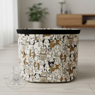 Tkanina dekoracyjna Linenlook Dogs natural