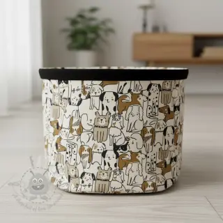 Tkanina dekoracyjna Linenlook Dogs natural