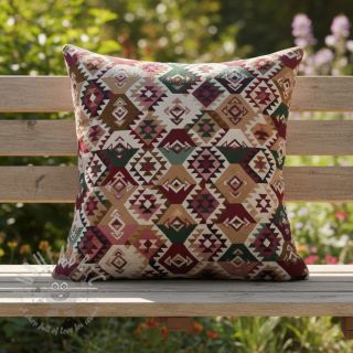 Tkanina dekoracyjna jacquard Kilim fuchsia vert