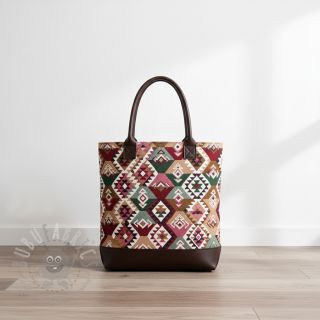Tkanina dekoracyjna jacquard Kilim fuchsia vert