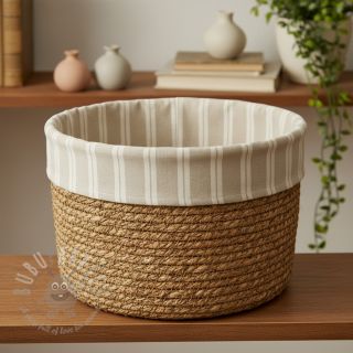 Tkanina dekoracyjna jacquard LINEN LOOK Etretat lin