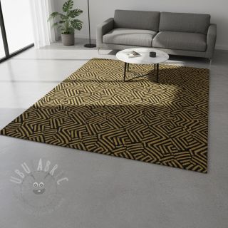 Tkanina dekoracyjna jacquard Mesopotamie noir jaune