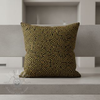 Tkanina dekoracyjna jacquard Mesopotamie noir jaune