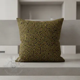 Tkanina dekoracyjna jacquard Mesopotamie noir jaune