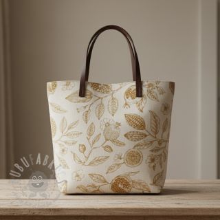 Tkanina dekoracyjna RUSTIC VINTAGE PRINT Granata peanut