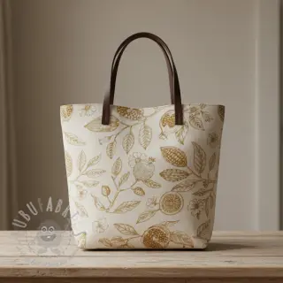 Tkanina dekoracyjna RUSTIC VINTAGE PRINT Granata peanut