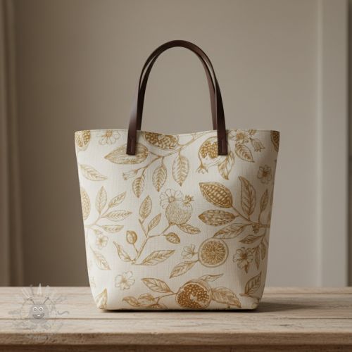 Tkanina dekoracyjna RUSTIC VINTAGE PRINT Granata peanut