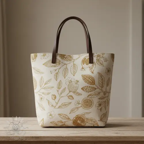 Tkanina dekoracyjna RUSTIC VINTAGE PRINT Granata peanut