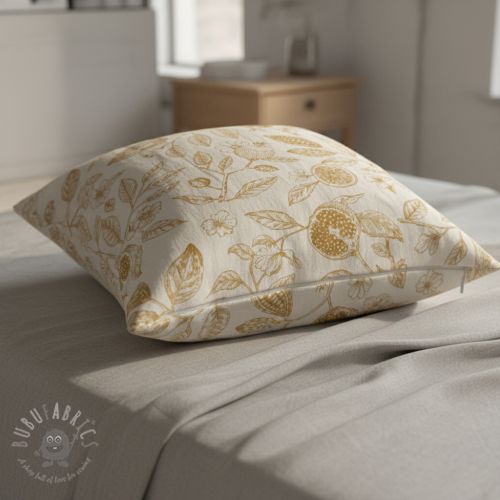 Tkanina dekoracyjna RUSTIC VINTAGE PRINT Granata peanut