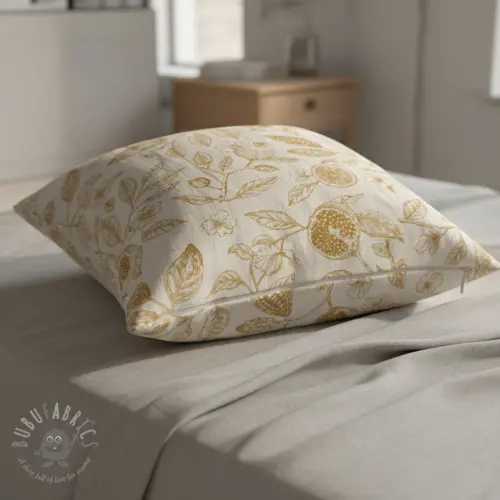 Tkanina dekoracyjna RUSTIC VINTAGE PRINT Granata peanut