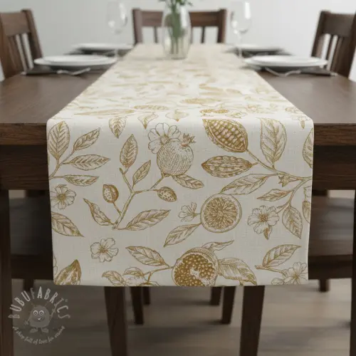 Tkanina dekoracyjna RUSTIC VINTAGE PRINT Granata peanut