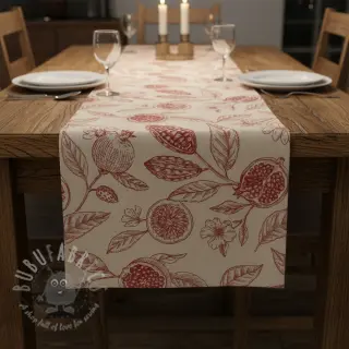 Tkanina dekoracyjna RUSTIC VINTAGE PRINT Granata groseille