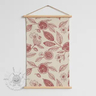 Tkanina dekoracyjna RUSTIC VINTAGE PRINT Granata groseille