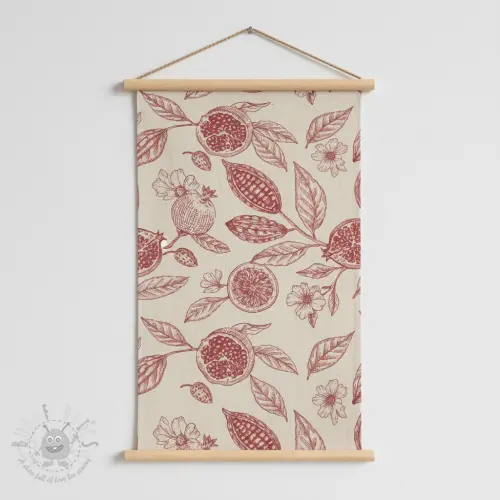 Tkanina dekoracyjna RUSTIC VINTAGE PRINT Granata groseille