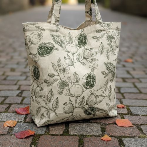 Tkanina dekoracyjna RUSTIC VINTAGE PRINT Granata kaki