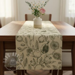 Tkanina dekoracyjna RUSTIC VINTAGE PRINT Granata kaki