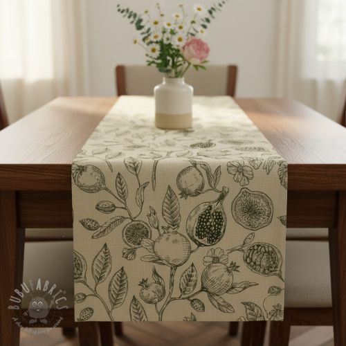 Tkanina dekoracyjna RUSTIC VINTAGE PRINT Granata kaki