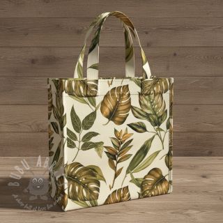 Tkanina dekoracyjna Linenlook Botanic Bold Leaf digital print