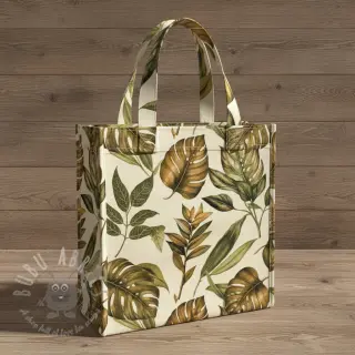 Tkanina dekoracyjna Linenlook Botanic Bold Leaf digital print