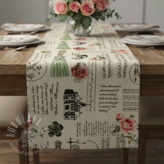 Tkanina dekoracyjna Linenlook Regal Newspaper digital print