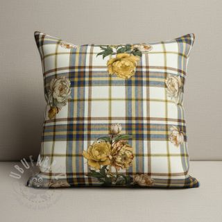 Tkanina dekoracyjna Linenlook Classic Peony Check digital print