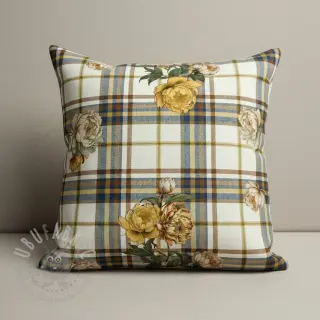 Tkanina dekoracyjna Linenlook Classic Peony Check digital print