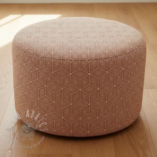 Tkanina dekoracyjna Linenlook Blocks 3D Illusion cherry