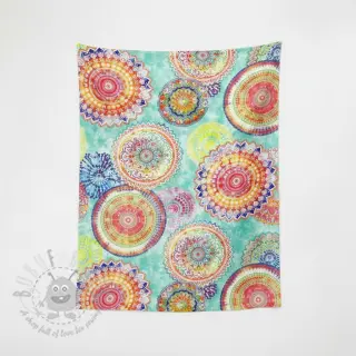Tkanina ogrodowa teflonowa MANDALA WATERCOLOUR GREEN