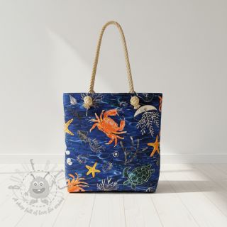 Tkanina dekoracyjna z powłoką teflonową SEA LIFE ANIMALS