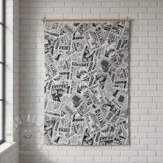 Tkanina dekoracyjna jacquard  Neo noir blanc