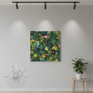 Tkanina dekoracyjna premium Tropical jungle bird digital print