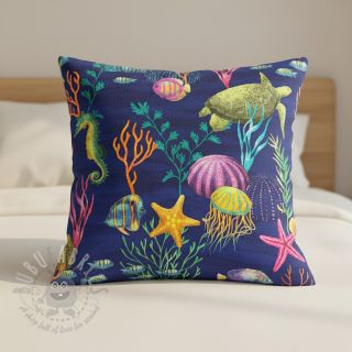 Tkanina dekoracyjna premium Underwater sea life digital print