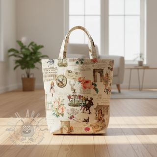 Tkanina dekoracyjna premium Linenlook Poetry Romantic Scene digital print