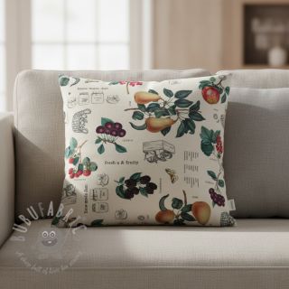 Tkanina dekoracyjna premium Linenlook Redfruit Jam Recipe digital print