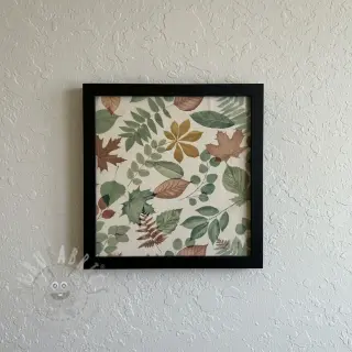 Tkanina dekoracyjna premium Linenlook Coloured Leaf Mix digital print