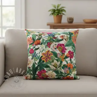 Tkanina dekoracyjna premium Linenlook Flashy Floral Party digital print