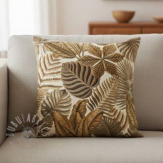 Tkanina dekoracyjna premium Leaf Embroidery digital print