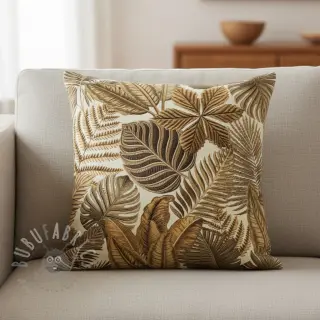 Tkanina dekoracyjna premium Leaf Embroidery digital print