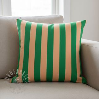 Tkanina dekoracyjna premium Joyful Basic Stripe green digital print