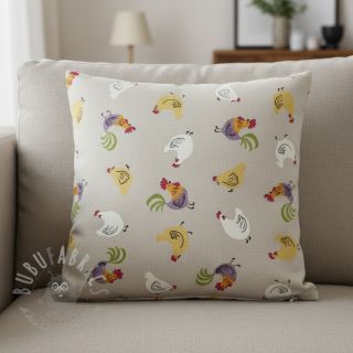 Tkanina dekoracyjna Linenlook Rooster And Chick