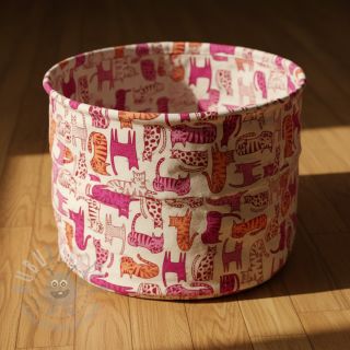 Tkanina dekoracyjna Linenlook Cat Wildlife Art pink