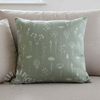 Tkanina dekoracyjna Linenlook Fine Fragile Flower old green