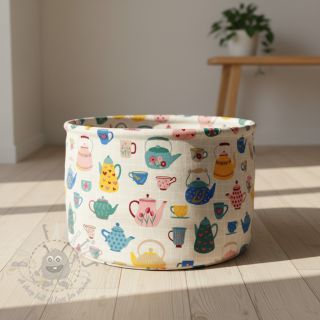 Tkanina dekoracyjna premium Happy Teapot Party