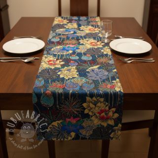 Tkanina dekoracyjna jacquard Opium allover bleu